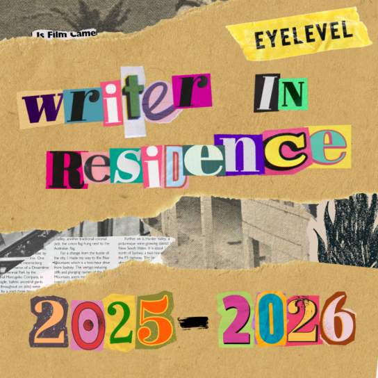 Infographic that reads "writer in residence 2025-2026"